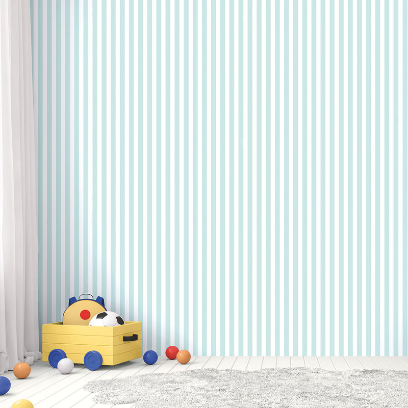 media image for Regency Stripe Turquoise Wallpaper from the Tiny Tots 2 Collection by Galerie Wallcoverings 294