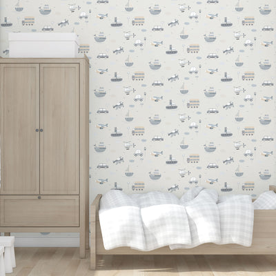 product image for Transportation Greige/Tan Wallpaper from the Tiny Tots 2 Collection by Galerie Wallcoverings 0