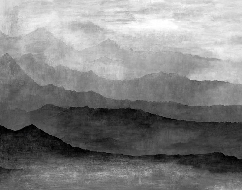 media image for Misty Mountains Grey Wall Mural from the Atmosphere Collection by Galerie Wallcoverings 252