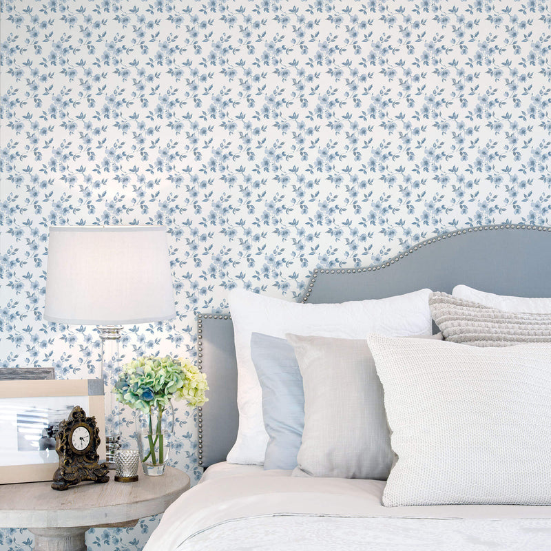 media image for Anemone Mini Blue Wallpaper from the Secret Garden Collection by Galerie Wallcoverings 225