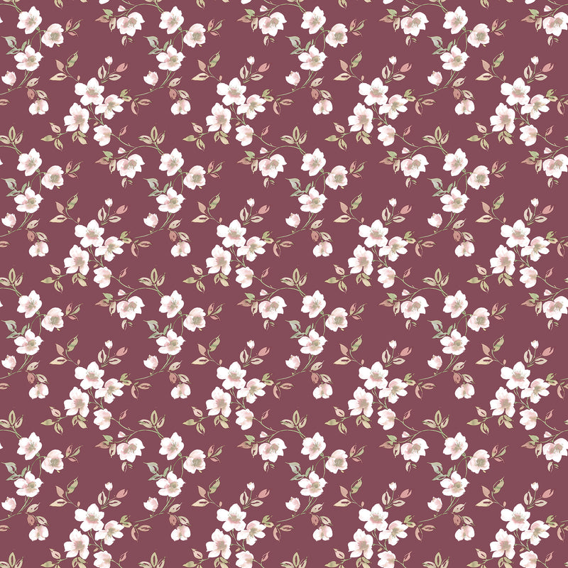 media image for Anemone Mini Cranberry Wallpaper from the Secret Garden Collection by Galerie Wallcoverings 215