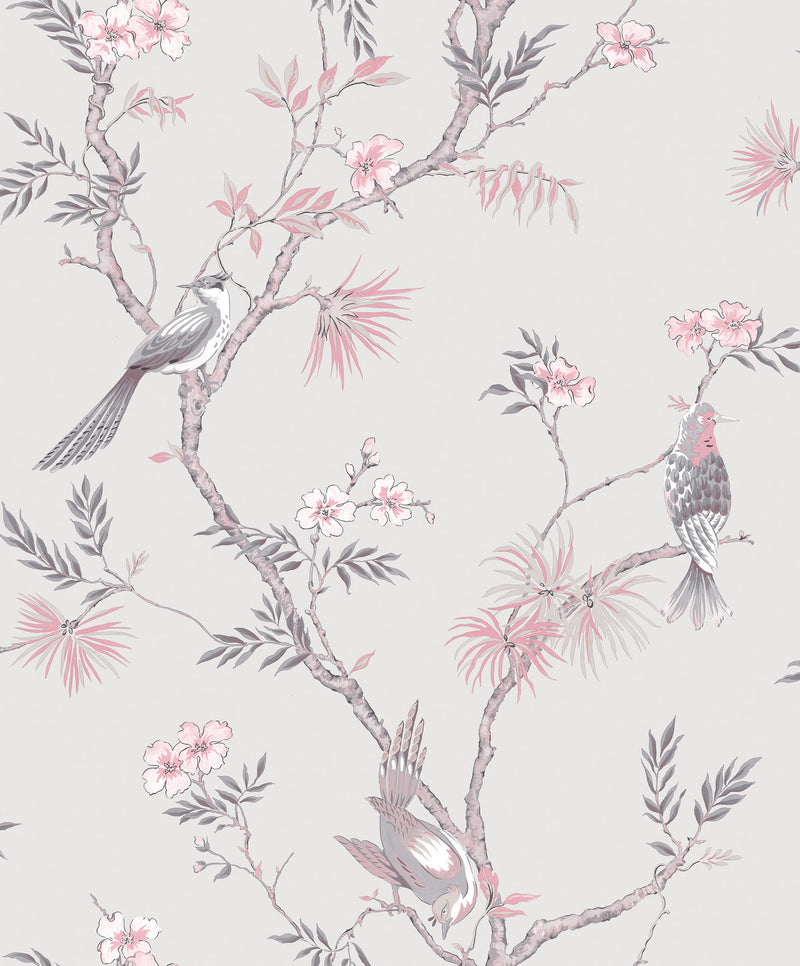 media image for Classic Bird Trail Grey Wallpaper from the Secret Garden Collection by Galerie Wallcoverings 287