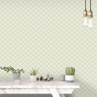 product image for Trellis Negative Sage Green Wallpaper from the Secret Garden Collection by Galerie Wallcoverings 26