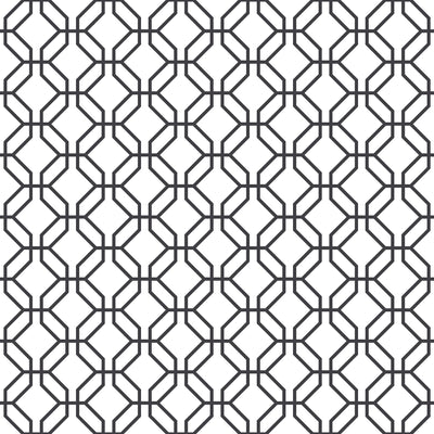 product image of Trellis Positive Black Wallpaper from the Secret Garden Collection by Galerie Wallcoverings 524