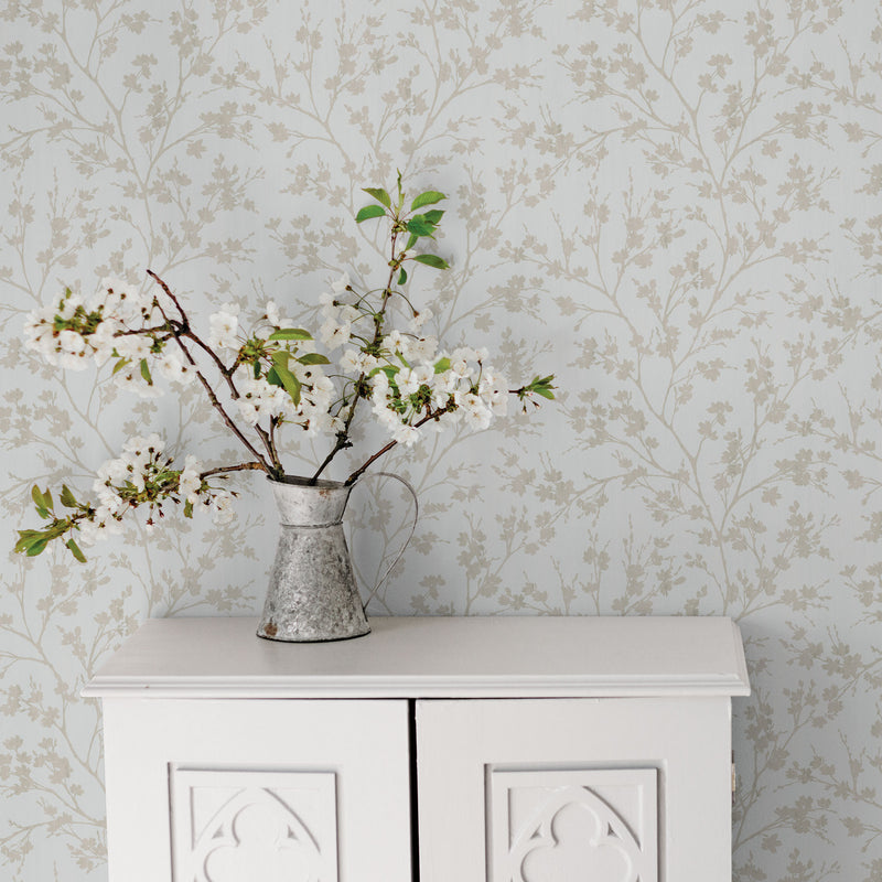 media image for Wispy Branches Beige Wallpaper from the Secret Garden Collection by Galerie Wallcoverings 253