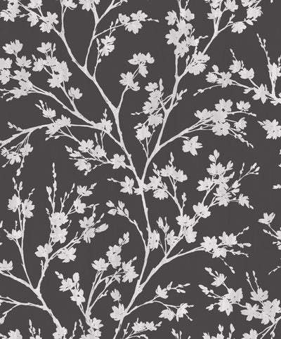 product image of Wispy Branches Black Wallpaper from the Secret Garden Collection by Galerie Wallcoverings 575