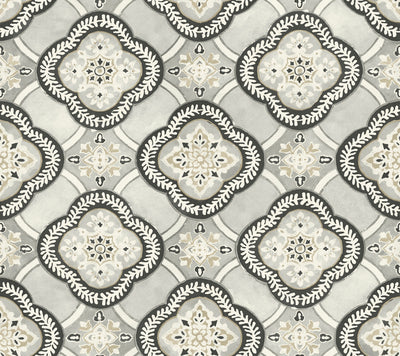 product image of Garden Trellis Onyx Wallpaper from the Greenhouse Collection by York Wallcoverings 568