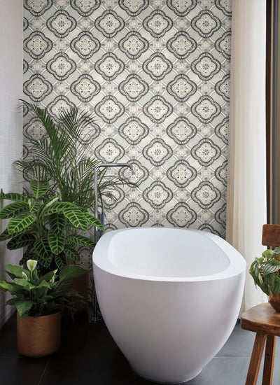 product image for Garden Trellis Onyx Wallpaper from the Greenhouse Collection by York Wallcoverings 74