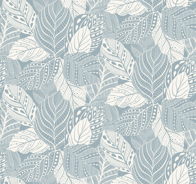 product image of Vinca Smoky Blue Wallpaper from the Greenhouse Collection by York Wallcoverings 596