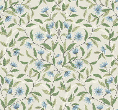 product image of Jasmine Cornflower Wallpaper from the Greenhouse Collection by York Wallcoverings 530