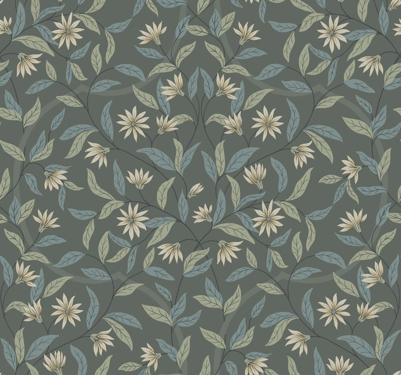 media image for Jasmine Charcoal Wallpaper from the Greenhouse Collection by York Wallcoverings 248