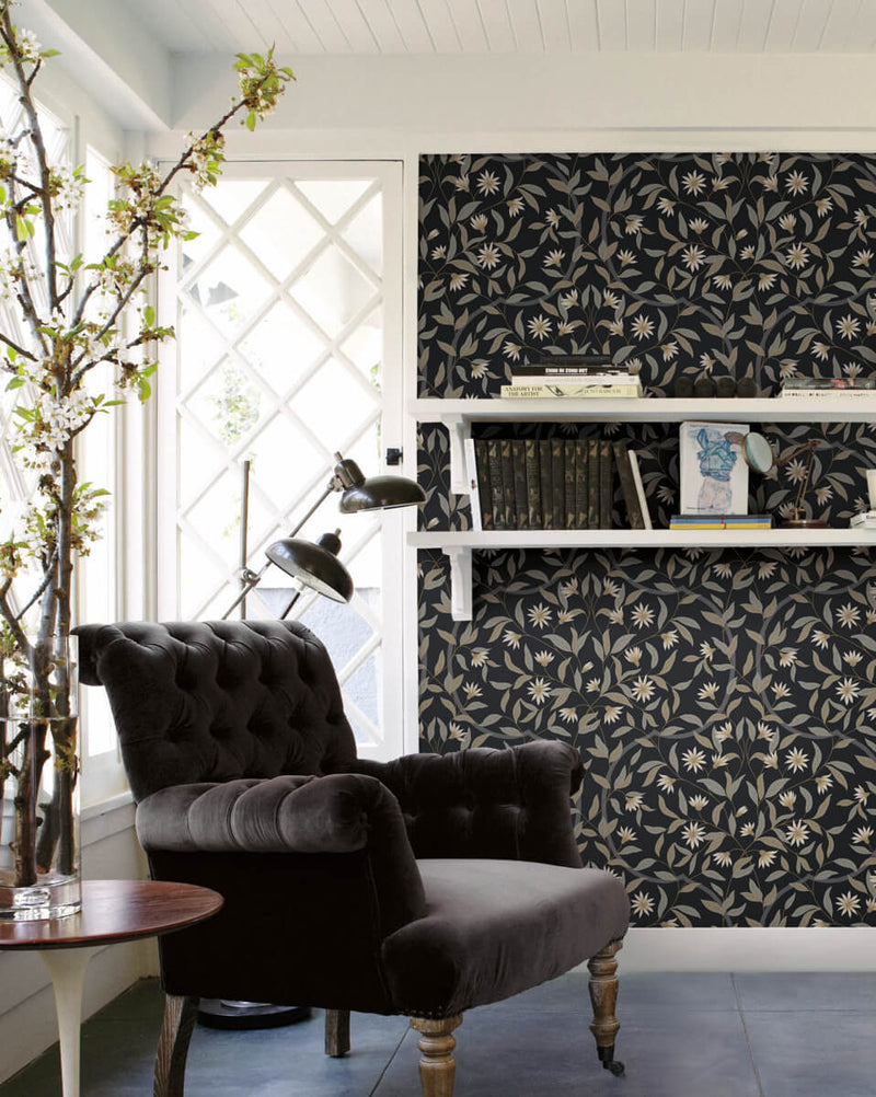 media image for Jasmine Midnight Wallpaper from the Greenhouse Collection by York Wallcoverings 249