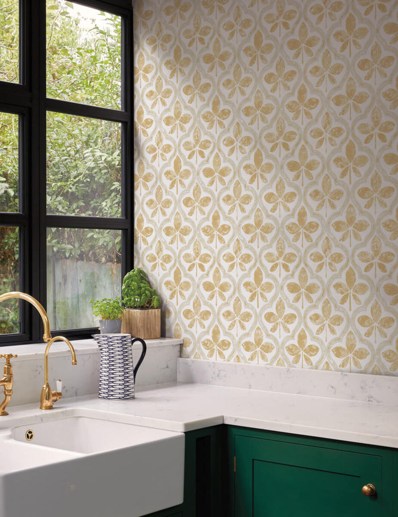 media image for Sevilla Ochre Wallpaper from the Greenhouse Collection by York Wallcoverings 266