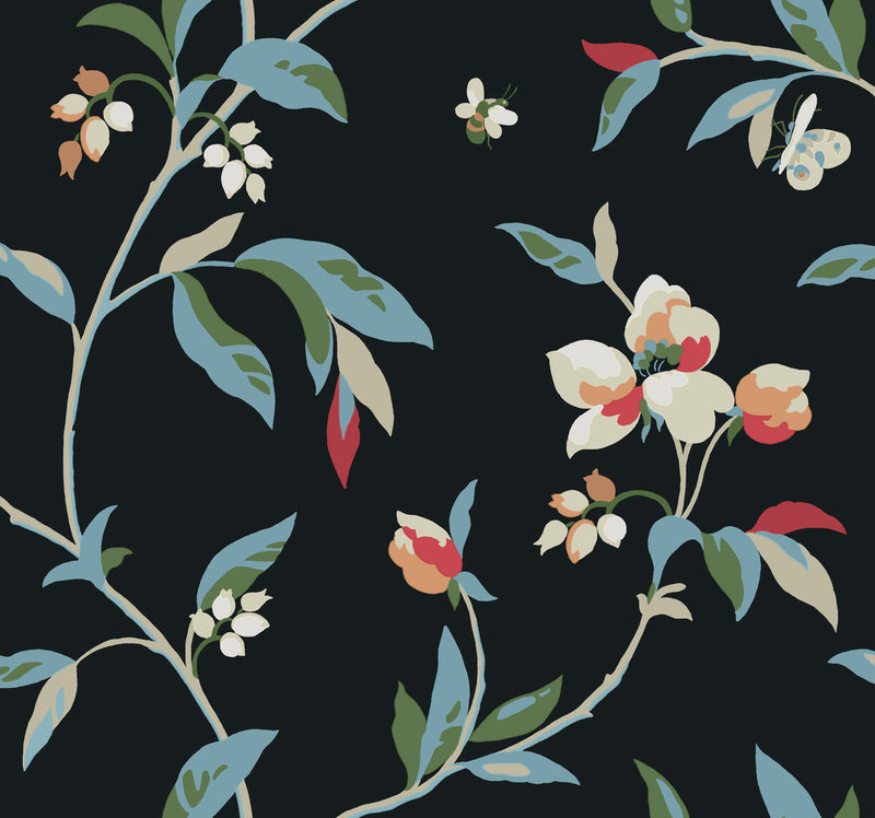 media image for Springtime Midnight/Multi Wallpaper from the Greenhouse Collection by York Wallcoverings 249