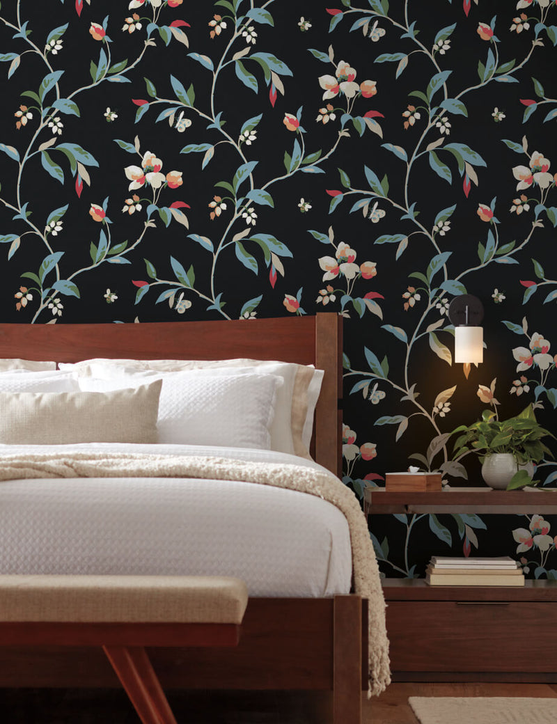 media image for Springtime Midnight/Multi Wallpaper from the Greenhouse Collection by York Wallcoverings 251