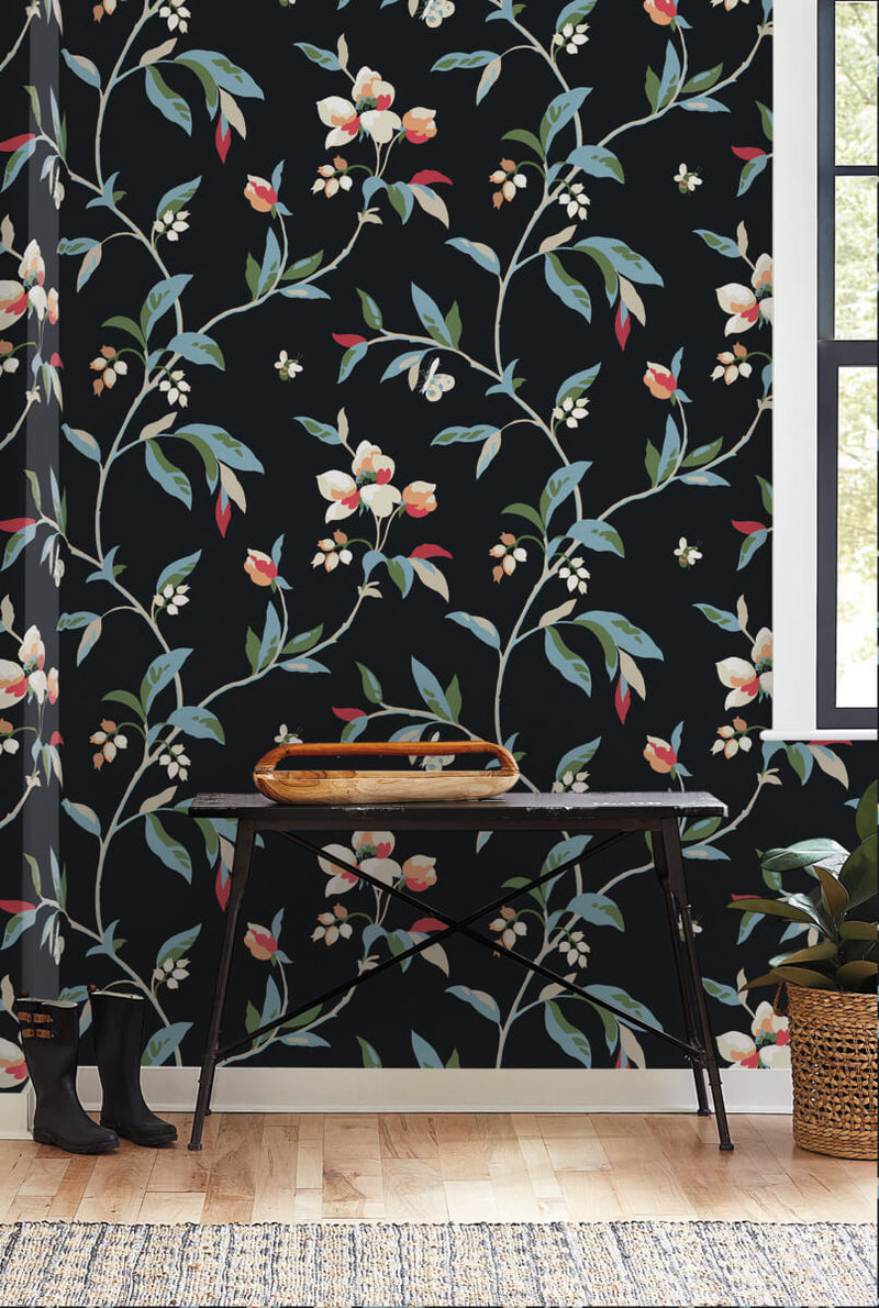 media image for Springtime Midnight/Multi Wallpaper from the Greenhouse Collection by York Wallcoverings 283