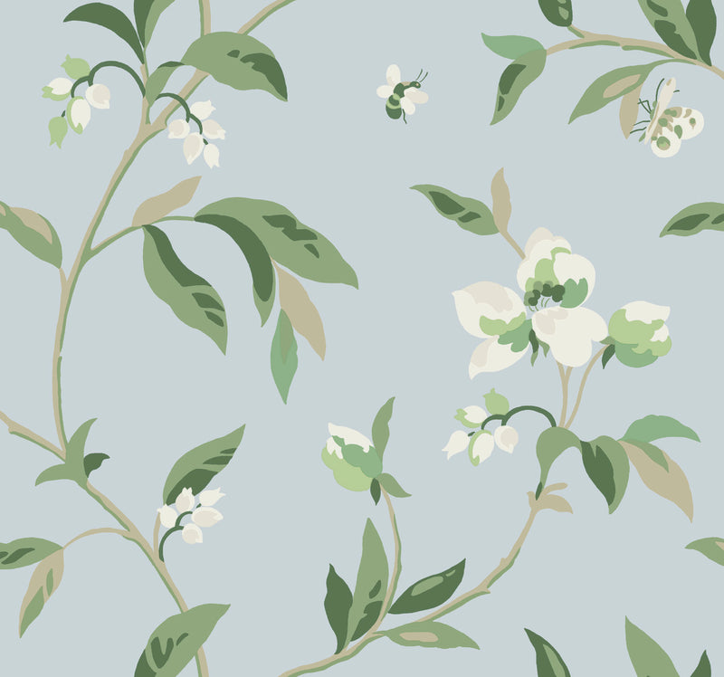 media image for Springtime Sky/Eucalyptus Wallpaper from the Greenhouse Collection by York Wallcoverings 224