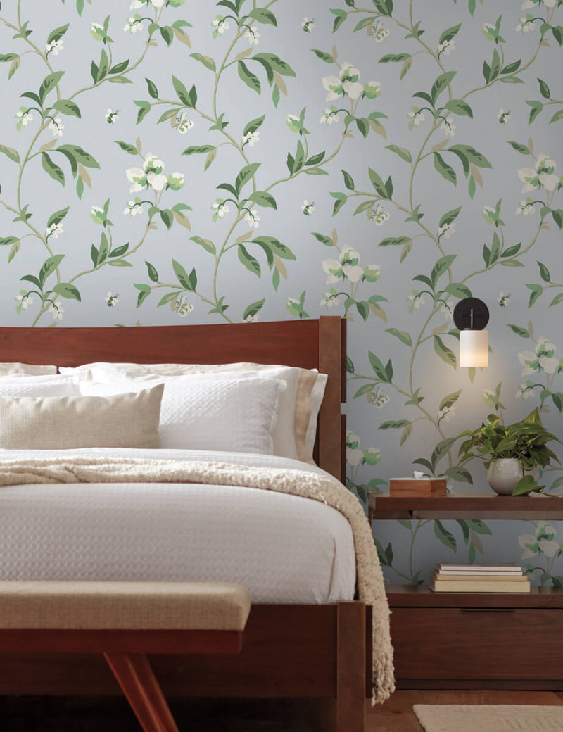 media image for Springtime Sky/Eucalyptus Wallpaper from the Greenhouse Collection by York Wallcoverings 270