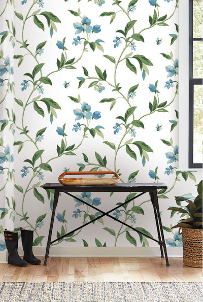 product image for Springtime Cotton/Peacock Wallpaper from the Greenhouse Collection by York Wallcoverings 21