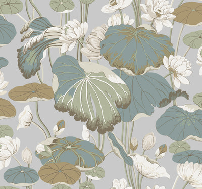 product image for Lotus Pond Heather/Cotton Wallpaper from the Greenhouse Collection by York Wallcoverings 66