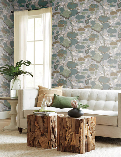 product image for Lotus Pond Heather/Cotton Wallpaper from the Greenhouse Collection by York Wallcoverings 40