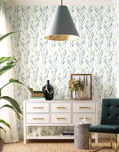 product image for Chloe Vine Peacock Wallpaper from the Greenhouse Collection by York Wallcoverings 72