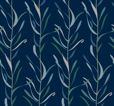 product image for Chloe Vine Indigo Wallpaper from the Greenhouse Collection by York Wallcoverings 16