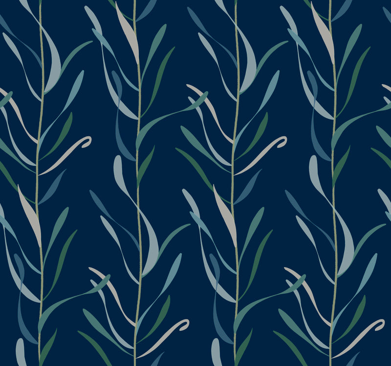 media image for Chloe Vine Indigo Wallpaper from the Greenhouse Collection by York Wallcoverings 273