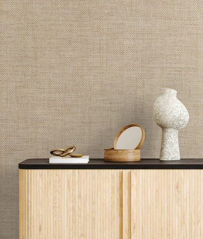 product image for Tailored Weave Wallpaper in Camel 61