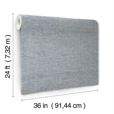 product image for Tailored Weave Wallpaper in Blue 66