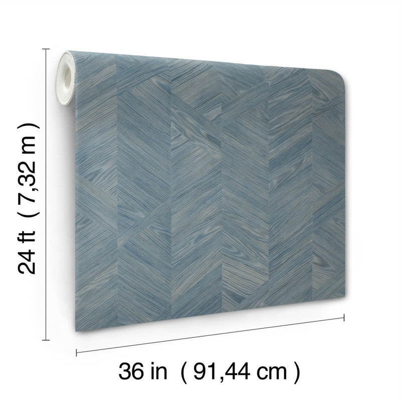 media image for Interlocking Wood Wallpaper in Ocean 255