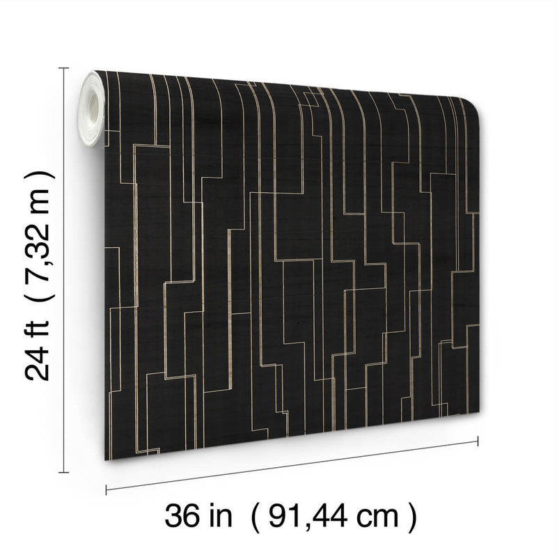 media image for Inlay Line Wallpaper in Black 282