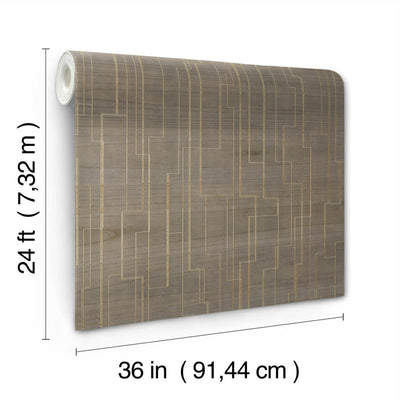 product image for Inlay Line Wallpaper in Mink 45