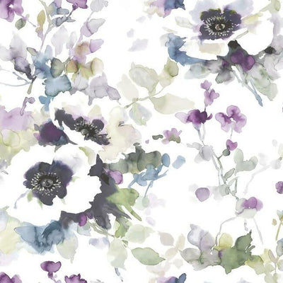 product image of Garden Anemone Peel & Stick Wallpaper in Lilac and Green by York Wallcoverings 535