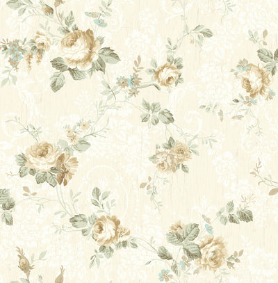 product image of Garden Trail Wallpaper in Soft Neutral from the Spring Garden Collection by Wallquest 591