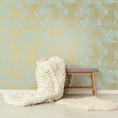 product image for Gingko Leaves Peel & Stick Wallpaper in Green and Gold by RoomMates for York Wallcoverings 28