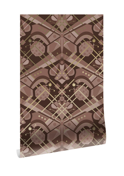 product image of Gold Metallic Wallpaper Art Deco Animaux in Butterfly Taupe by Kek Amsterdam 584