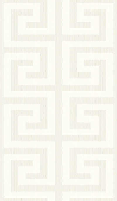 product image of Greek Key Wallpaper in Pearl and Cream from the Essential Textures Collection by Seabrook Wallcoverings 539