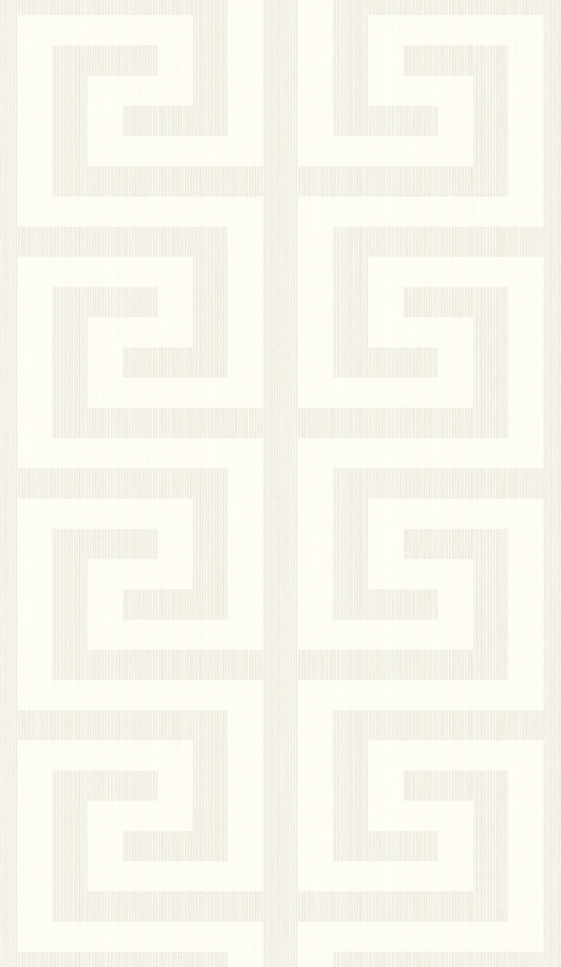 media image for Greek Key Wallpaper in Pearl and Cream from the Essential Textures Collection by Seabrook Wallcoverings 237