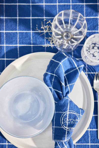 product image for grid napkin set in dark blue 3 23