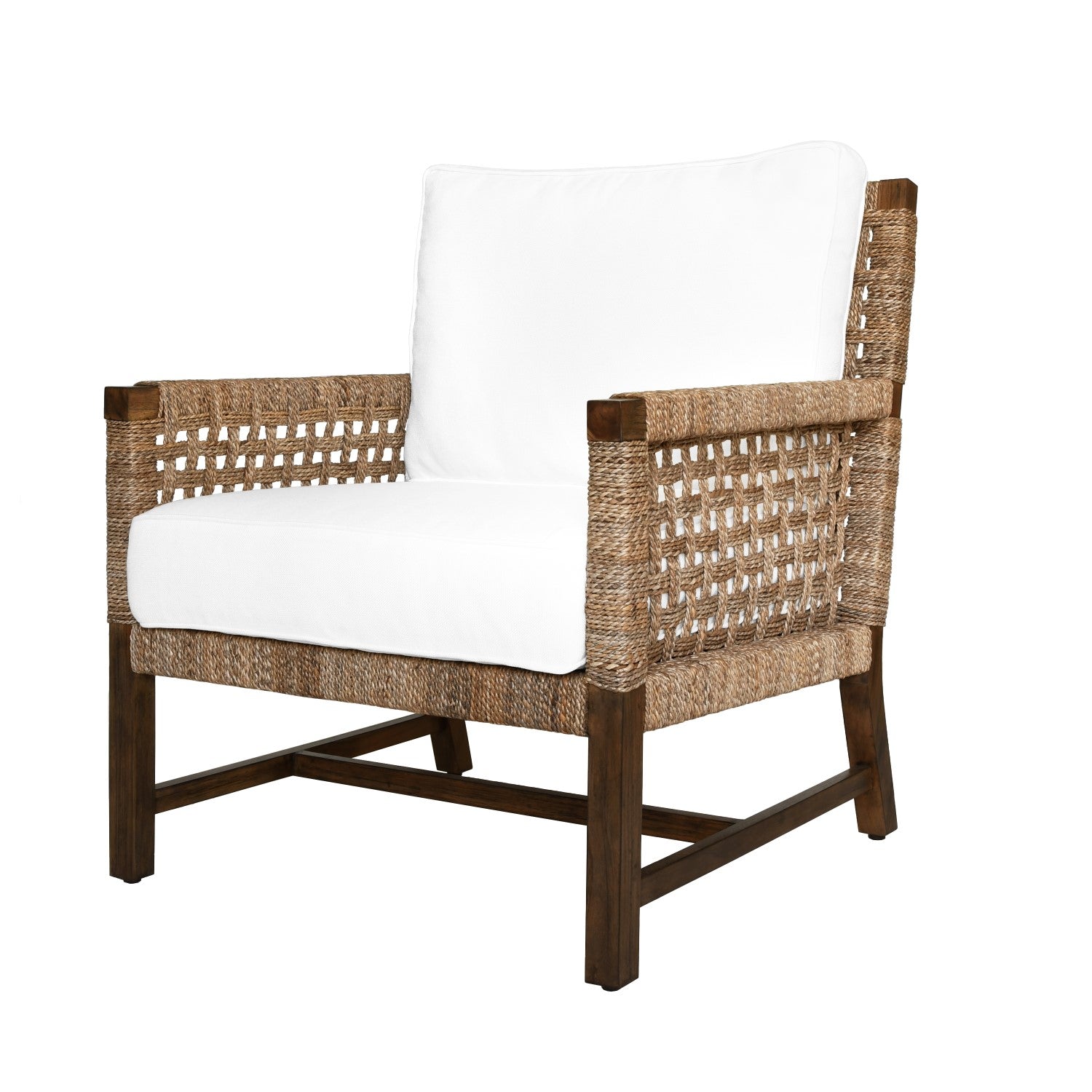 Shop Club Chair With Woven Seagrass Detail | Burke Decor