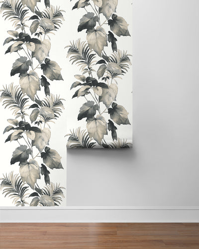 product image for Leaf Stripe Peel-and-Stick Wallpaper in Inkwell by Harry & Grace 6