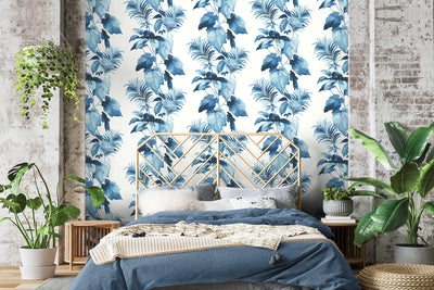 product image for Leaf Stripe Peel-and-Stick Wallpaper in Olympic Blue by Harry & Grace 41