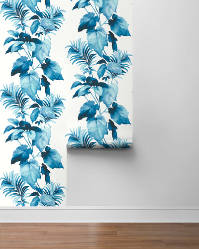 product image for Leaf Stripe Peel-and-Stick Wallpaper in Olympic Blue by Harry & Grace 50