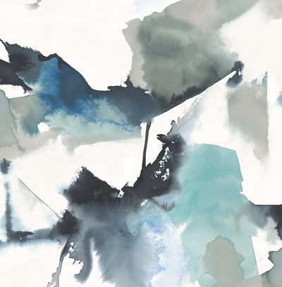 product image of Watercolor Block Peel-and-Stick Wallpaper in Blue Lagoon by Harry & Grace 539