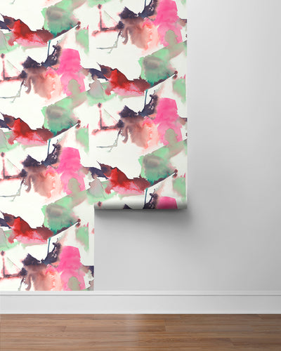 product image for Watercolor Block Peel-and-Stick Wallpaper in Fuchsia/Mint Green by Harry & Grace 34