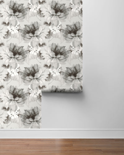 product image for Watercolor Floral Peel-and-Stick Wallpaper in Ash/Silver by Harry & Grace 1