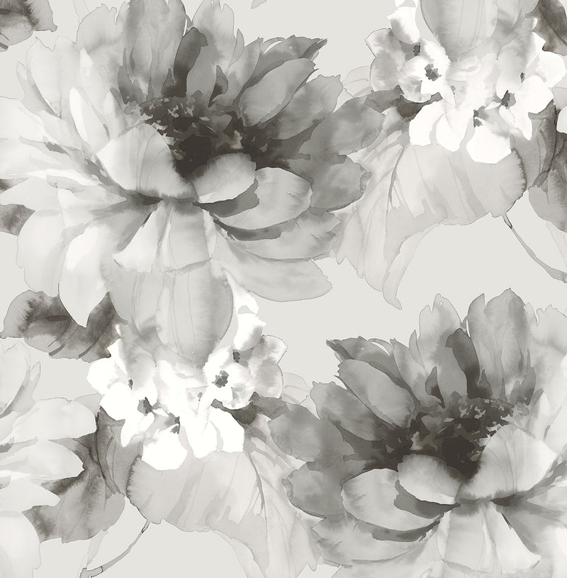 media image for Watercolor Floral Peel-and-Stick Wallpaper in Ash/Silver by Harry & Grace 248