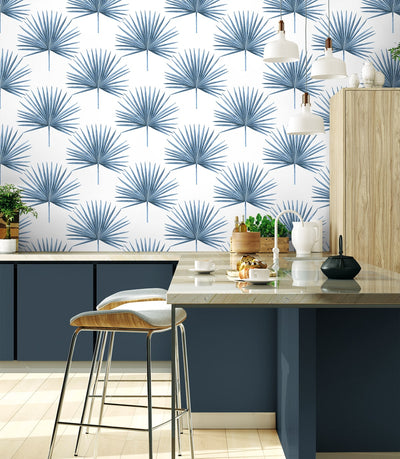 product image for Pacific Palm Peel & Stick Wallpaper in Coastal Blue 99