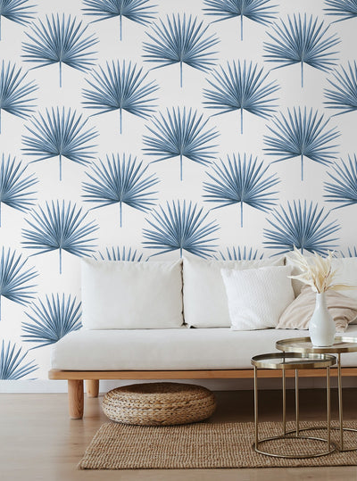 product image for Pacific Palm Peel & Stick Wallpaper in Coastal Blue 20
